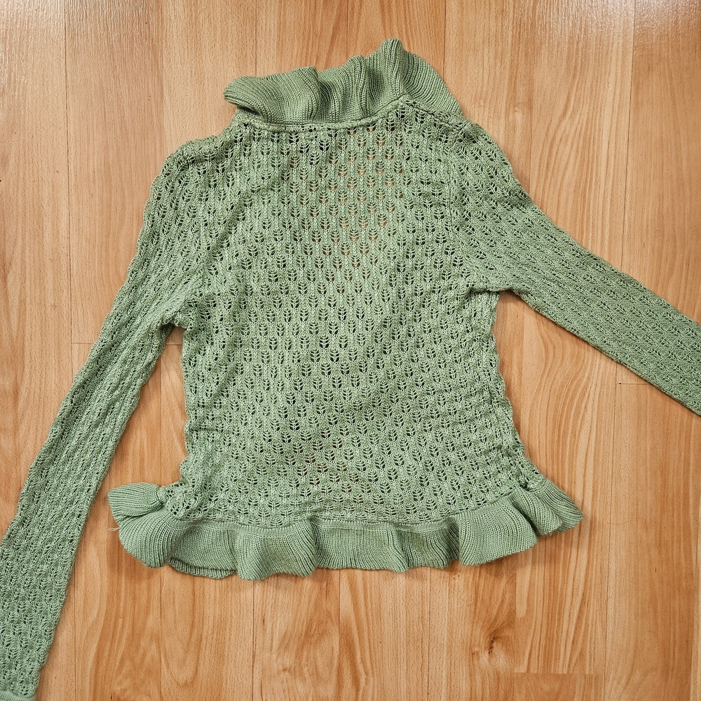 Sage Ruffled Cardigan - Picture 2 of 5